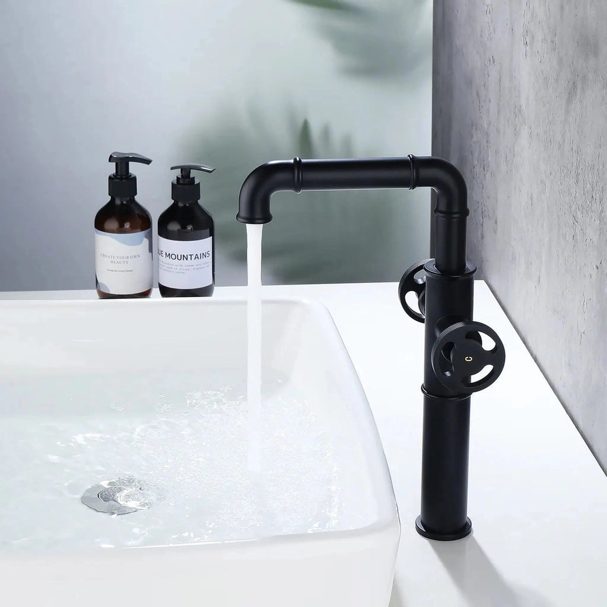 RBROHANT RB0903 Single Hole Matte Black Solid Brass Deck Mounted Bathroom Faucet