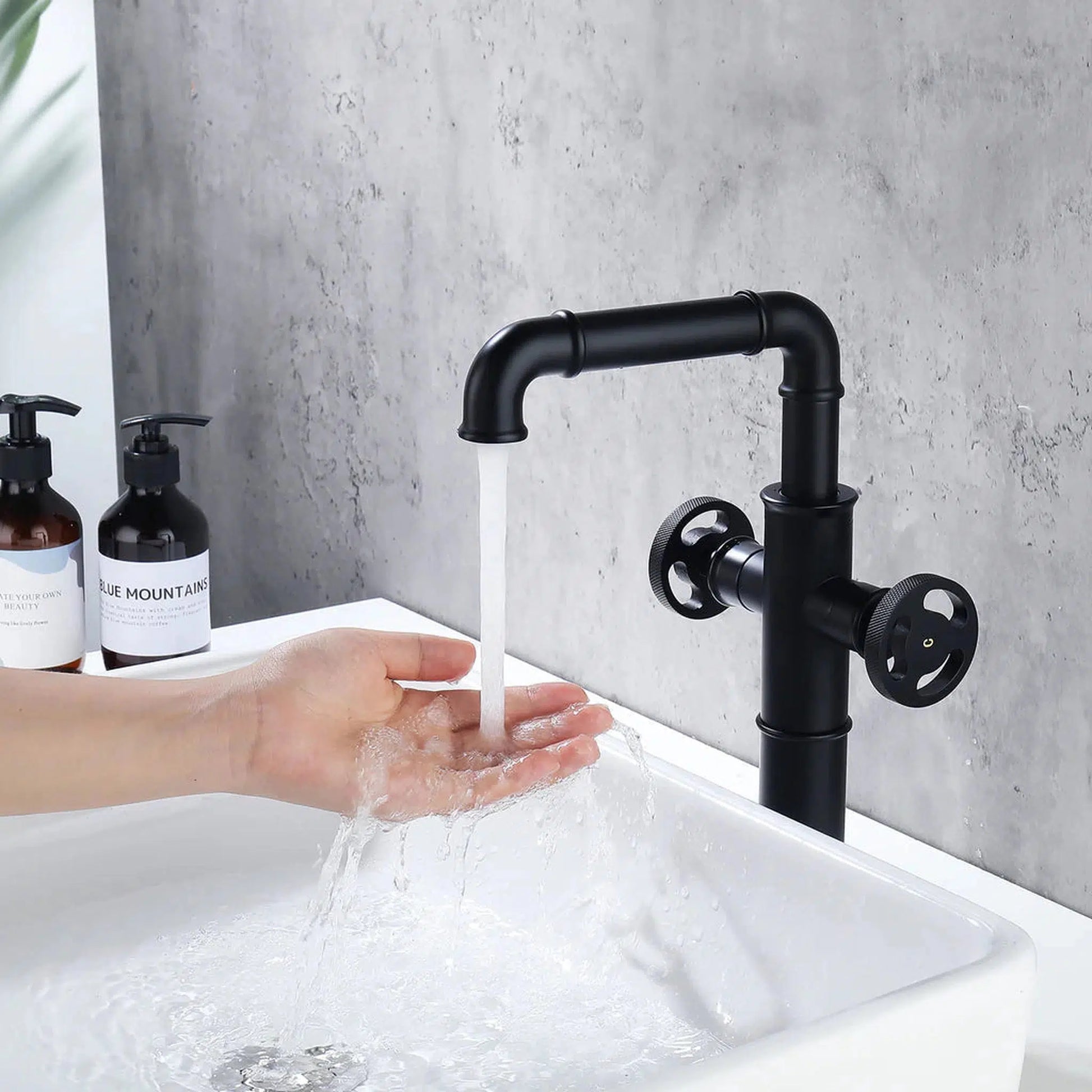 RBROHANT RB0903 Single Hole Matte Black Solid Brass Deck Mounted Bathroom Faucet