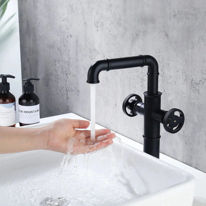 RBROHANT RB0903 Single Hole Matte Black Solid Brass Deck Mounted Bathroom Faucet