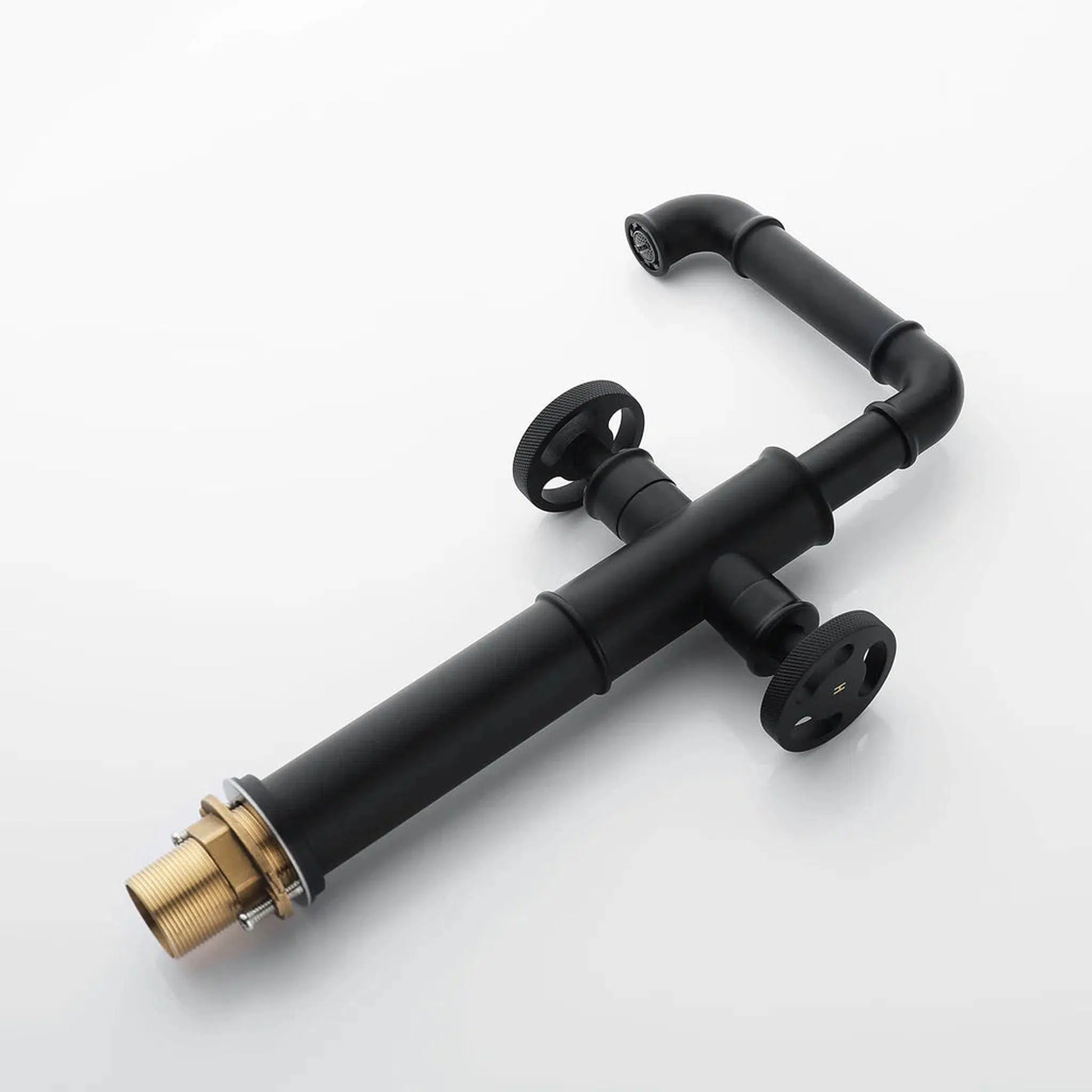 RBROHANT RB0903 Single Hole Matte Black Solid Brass Deck Mounted Bathroom Faucet