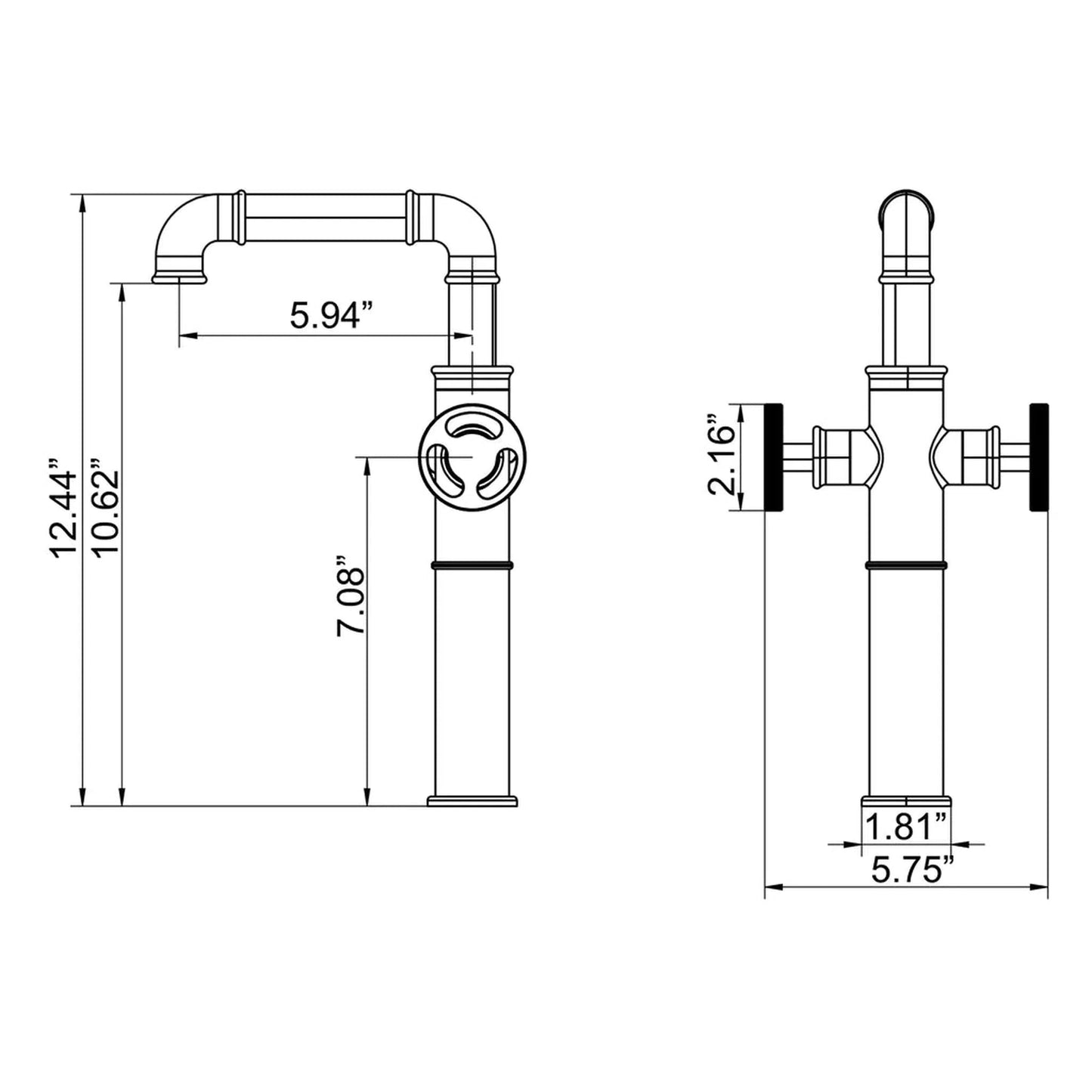RBROHANT RB0903 Single Hole Matte Black Solid Brass Deck Mounted Bathroom Faucet