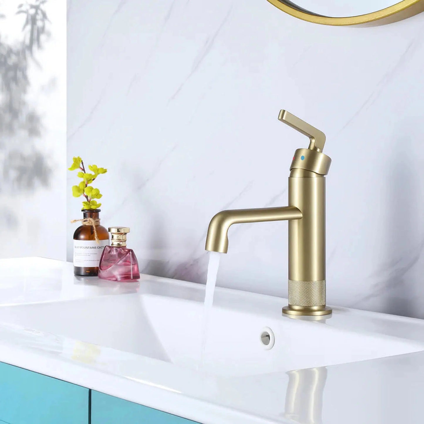 RBROHANT RB0910 Single Hole Gold Solid Brass Deck Mounted Bathroom Faucet