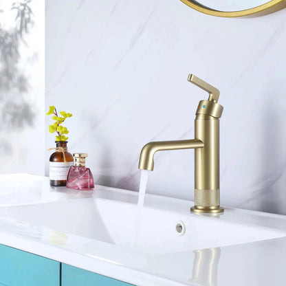 RBROHANT RB0910 Single Hole Gold Solid Brass Deck Mounted Bathroom Faucet
