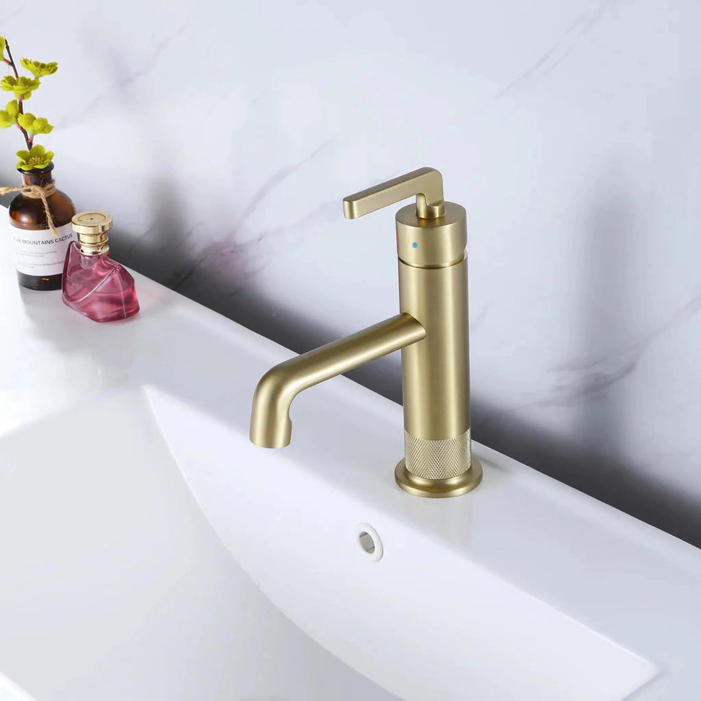 RBROHANT RB0910 Single Hole Gold Solid Brass Deck Mounted Bathroom Faucet