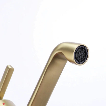 RBROHANT RB0910 Single Hole Gold Solid Brass Deck Mounted Bathroom Faucet