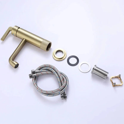 RBROHANT RB0910 Single Hole Gold Solid Brass Deck Mounted Bathroom Faucet