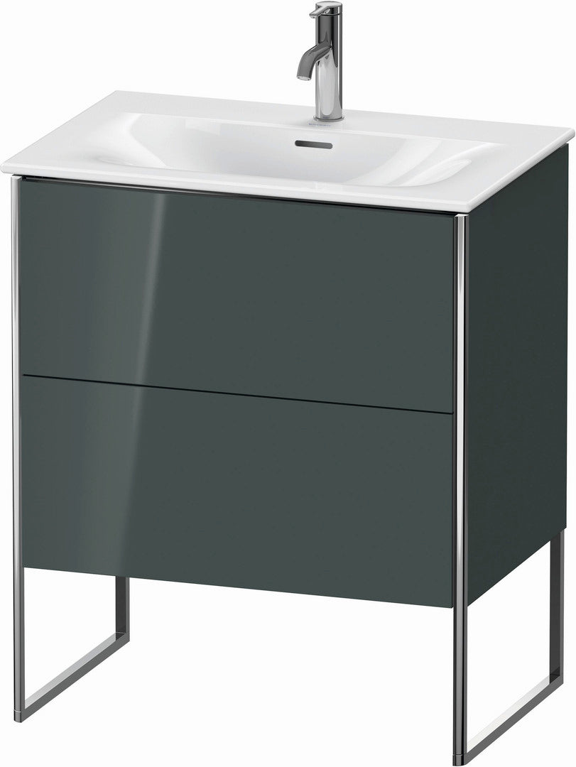 Duravit XSquare 28" Dolomite Gray Two Drawer Floorstanding Vanity Unit (XS452303838)