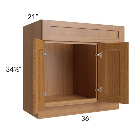 RTA Artisan Walnut Shaker 36" Bathroom Vanity(Drawers on Right)