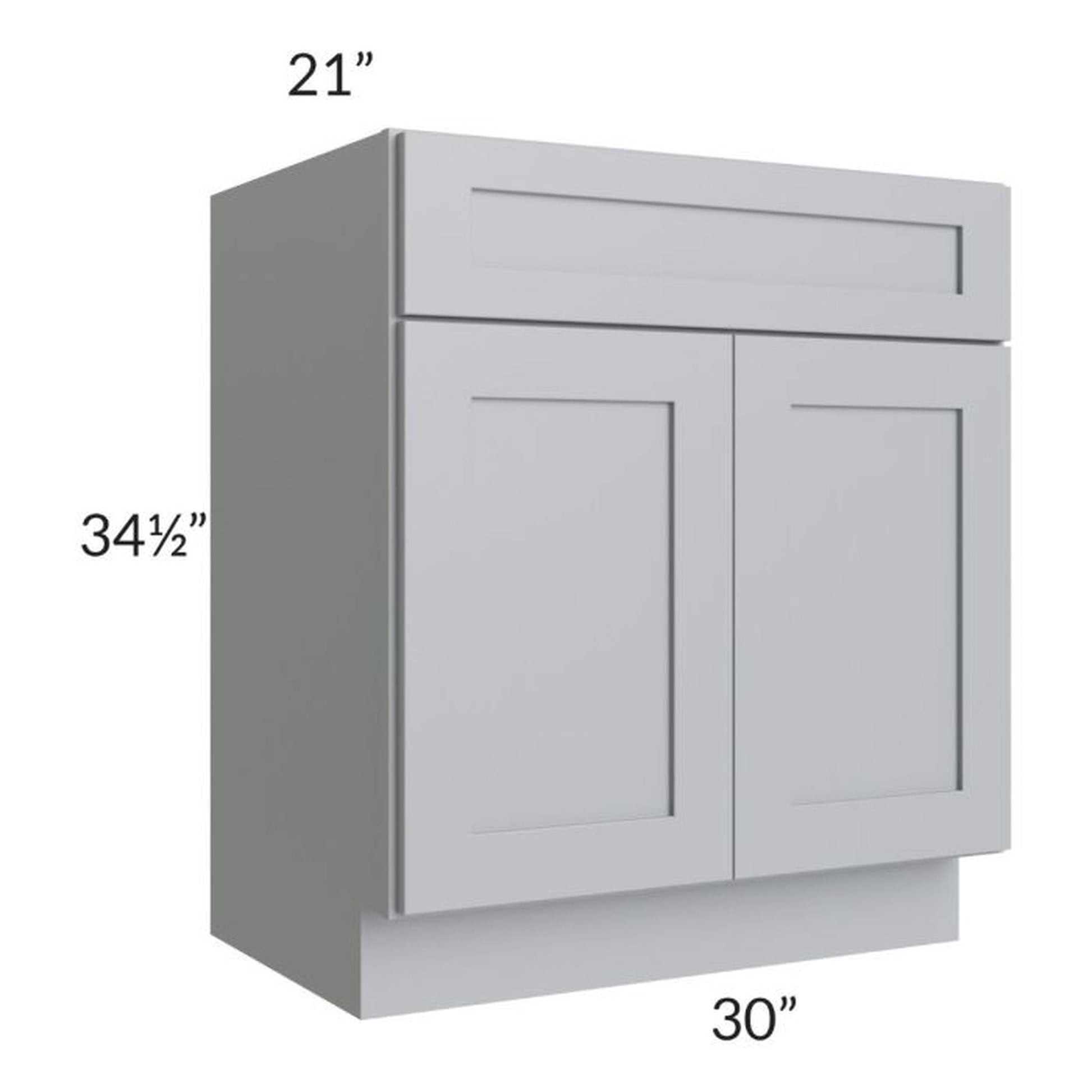 RTA Asheville Grey Shaker 30" Vanity Sink Base Cabinet