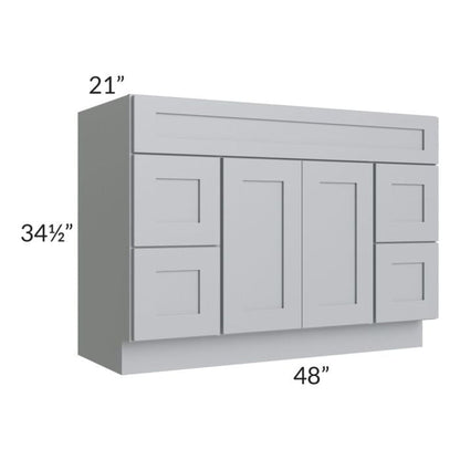 RTA Asheville Grey Shaker 48" Vanity Sink Base Cabinet