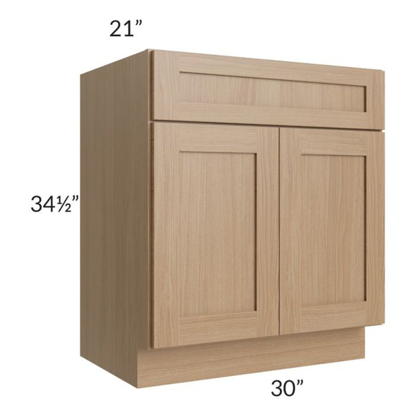 RTA Asheville Rift Oak Shaker 30" Vanity Sink Base Cabinet