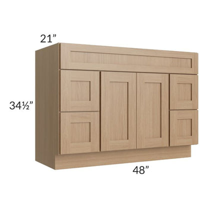 RTA Asheville Rift Oak Shaker 48" Vanity Sink Base Cabinet
