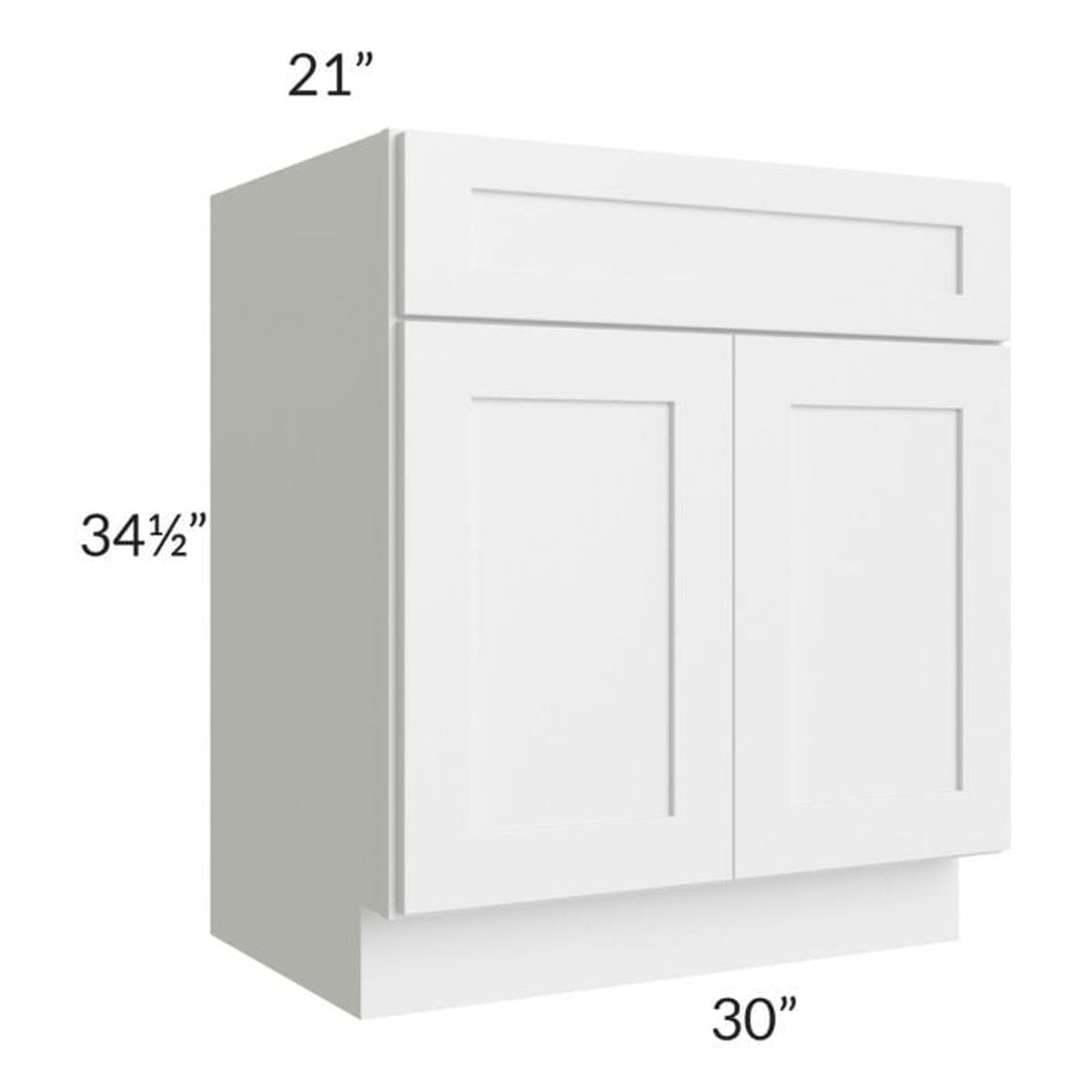 RTA Asheville White Shaker 30" Vanity Sink Base Cabinet