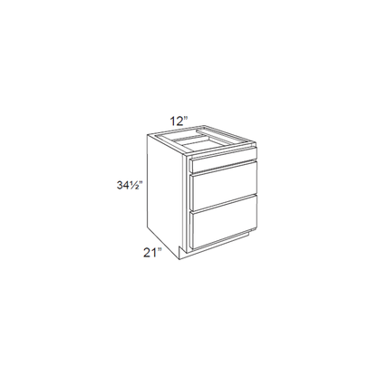 RTA Aspen White Shaker 12" Drawer Base Bathroom Vanity Cabinet