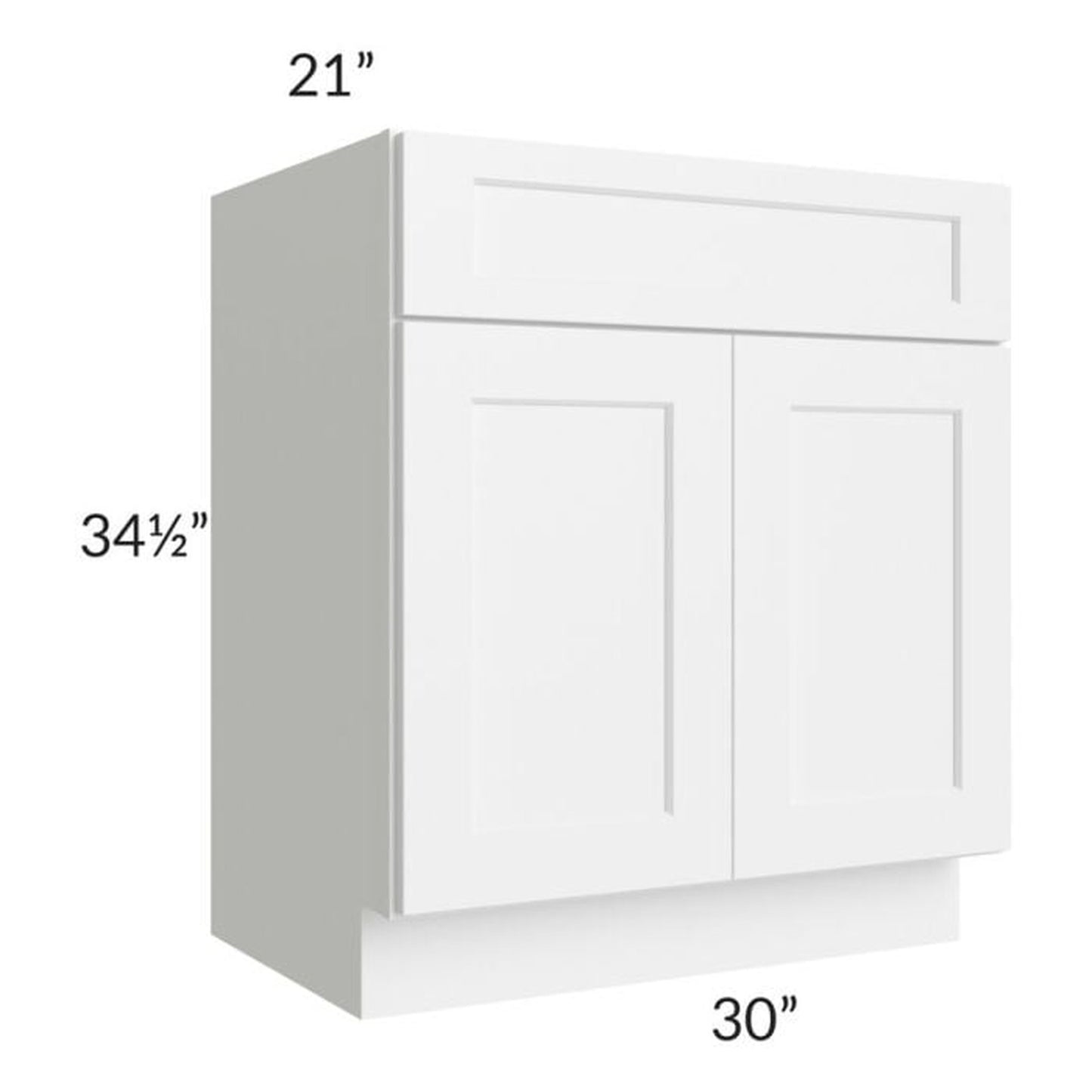 RTA Aspen White Shaker 30" Bathroom Vanity With 2 Doors