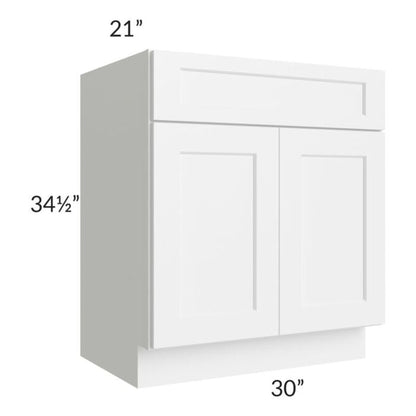 RTA Aspen White Shaker 30" Bathroom Vanity With 2 Doors