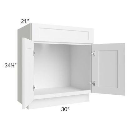 RTA Aspen White Shaker 30" Bathroom Vanity With 2 Doors