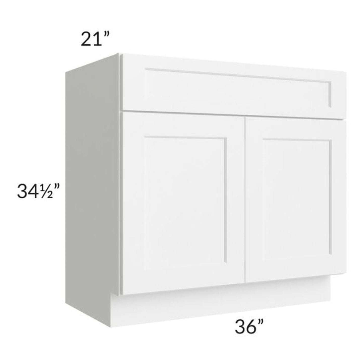 RTA Aspen White Shaker 36" Bathroom Vanity With 2 Doors