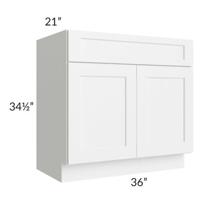 RTA Aspen White Shaker 36" Bathroom Vanity With 2 Doors