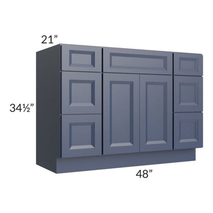 RTA Bayville Blue 48" Vanity Sink Base Cabinet