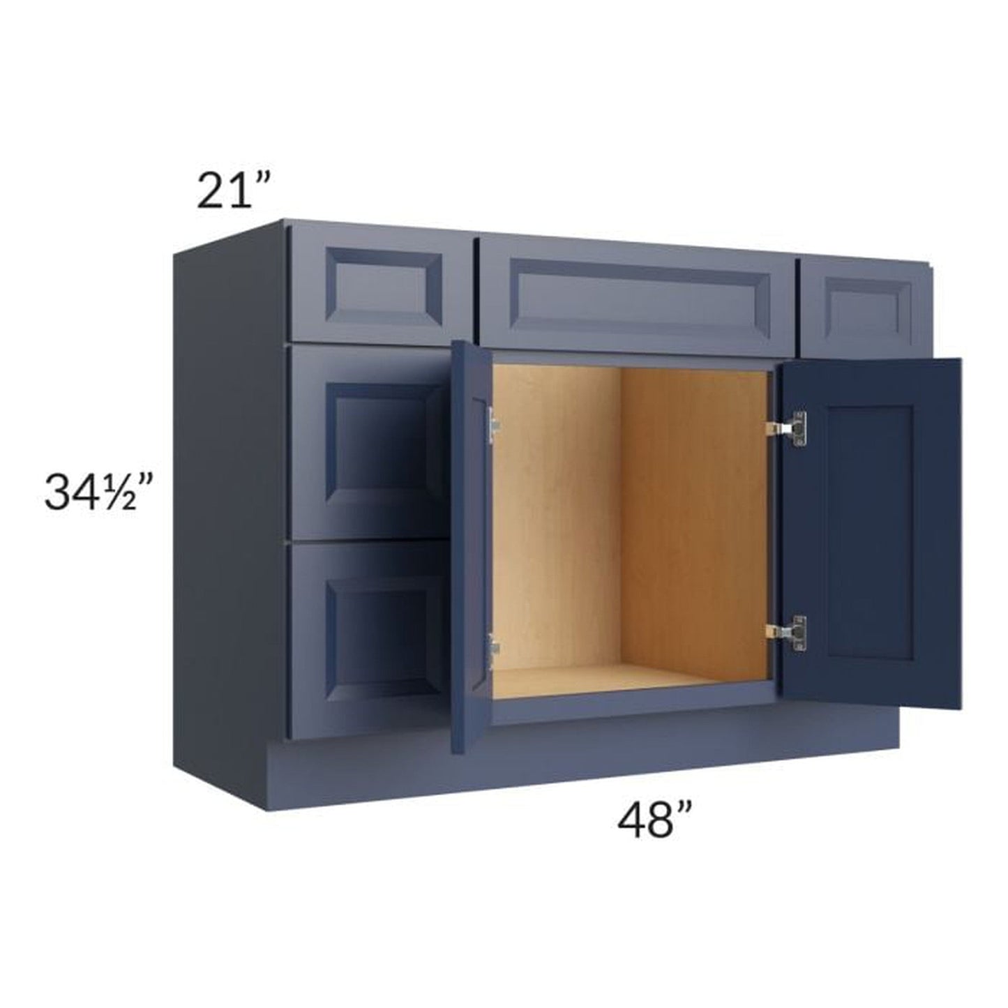 RTA Bayville Blue 48" Vanity Sink Base Cabinet