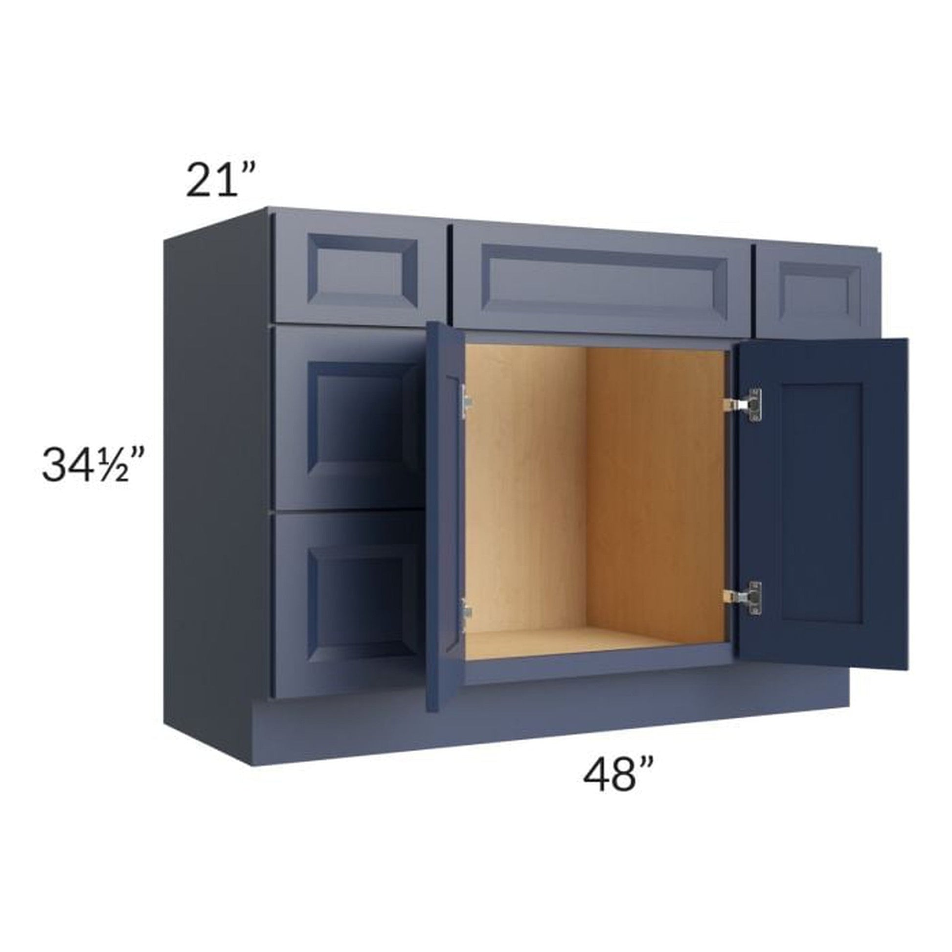 RTA Bayville Blue 48" Vanity Sink Base Cabinet