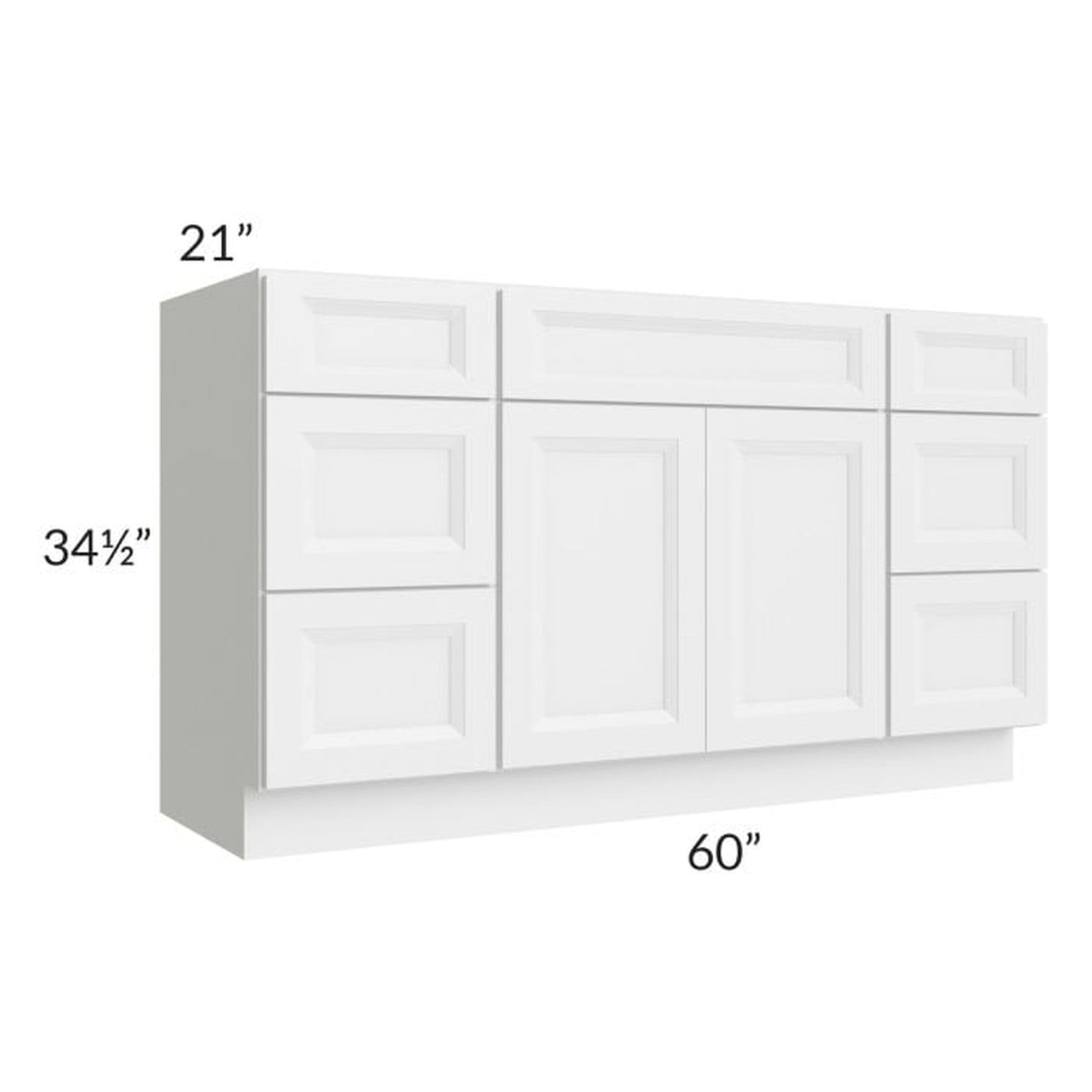 RTA Bayville White 60" Vanity Sink Base Cabinet