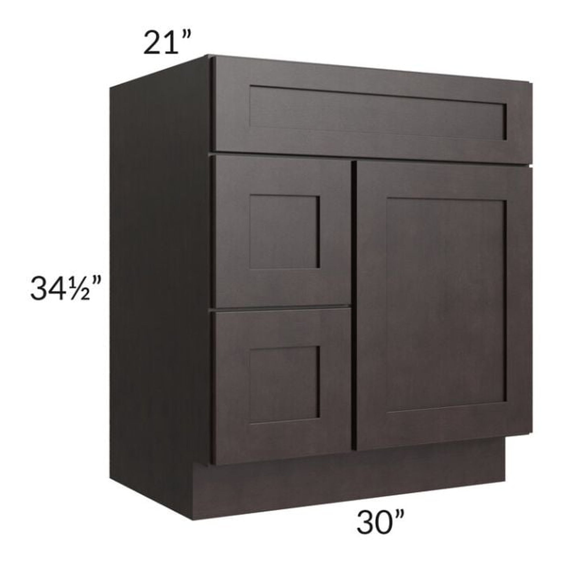 RTA Brazilian Shaker 30" Bathroom Vanity(Drawers on Left)