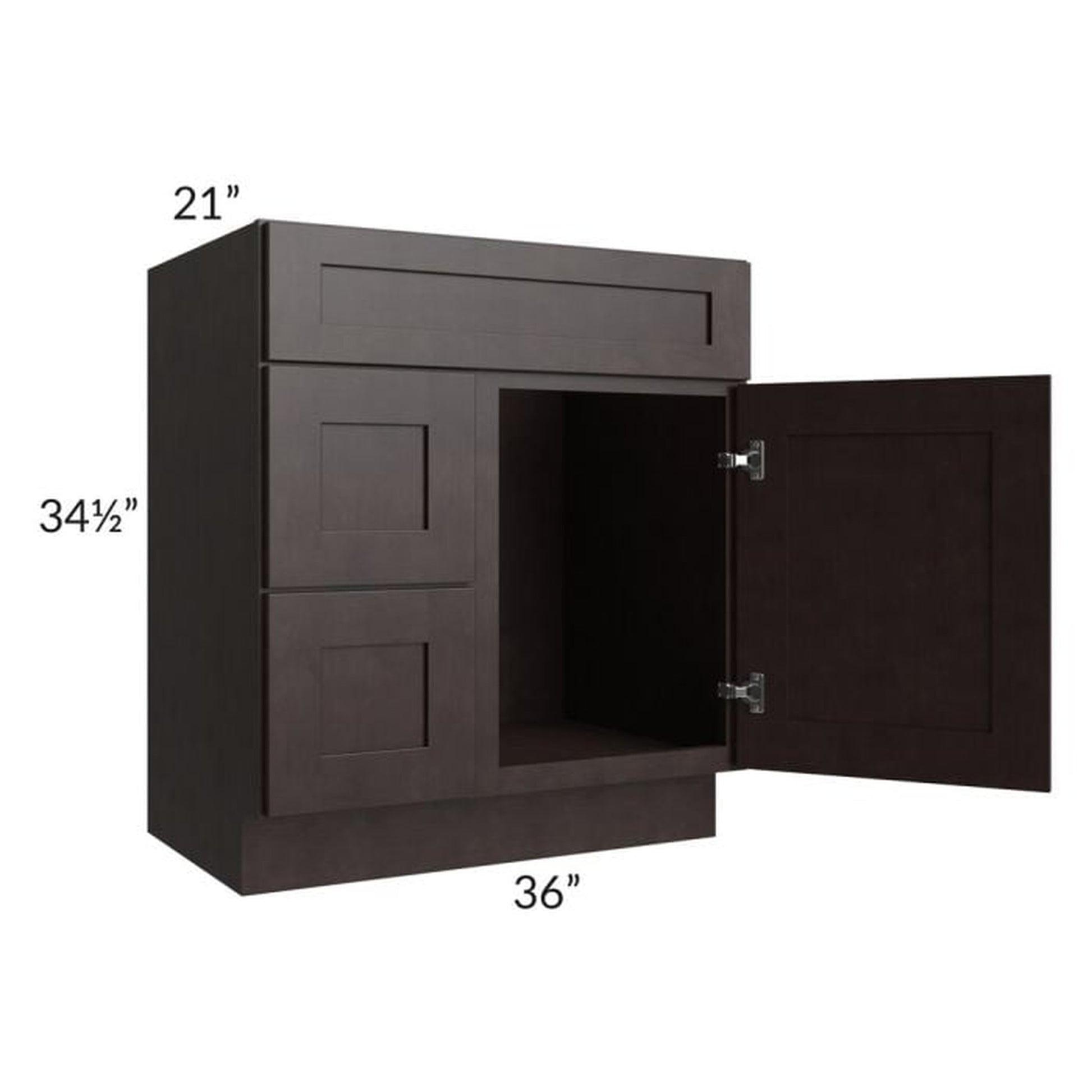 RTA Brazilian Shaker 30" Bathroom Vanity(Drawers on Left)