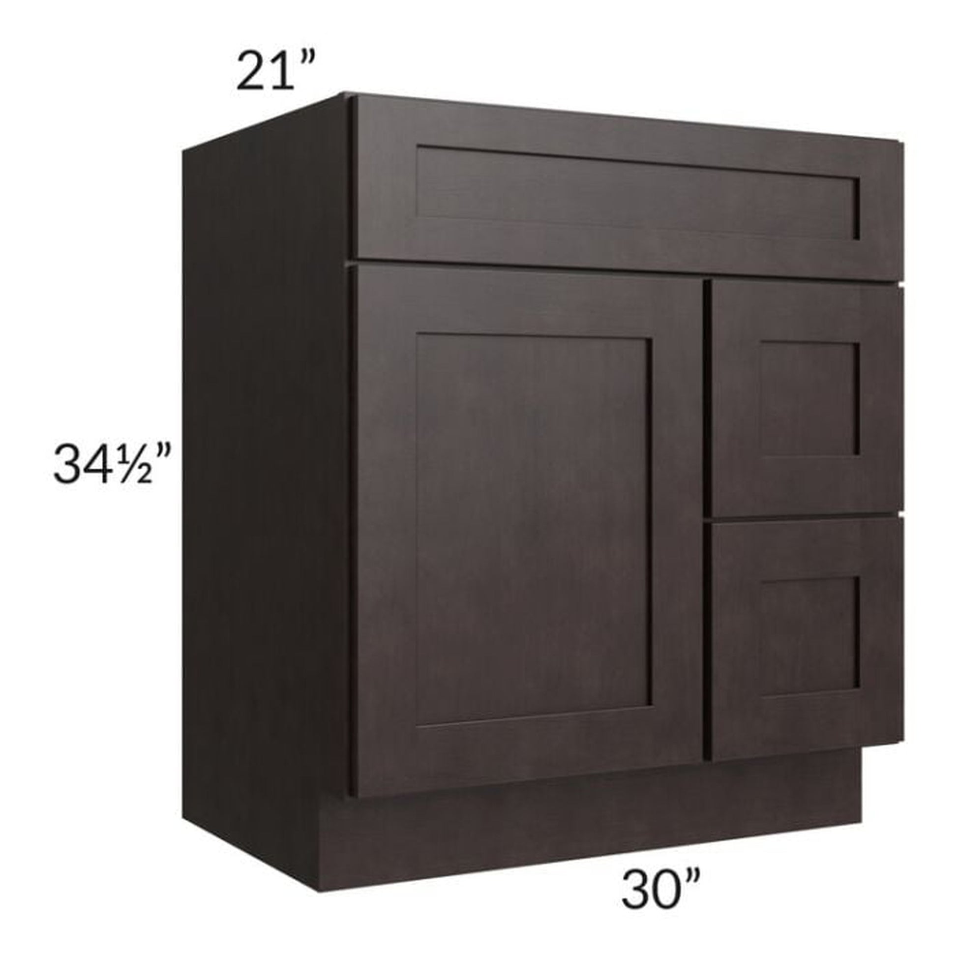 RTA Brazilian Shaker 30" Bathroom Vanity(Drawers on Right)