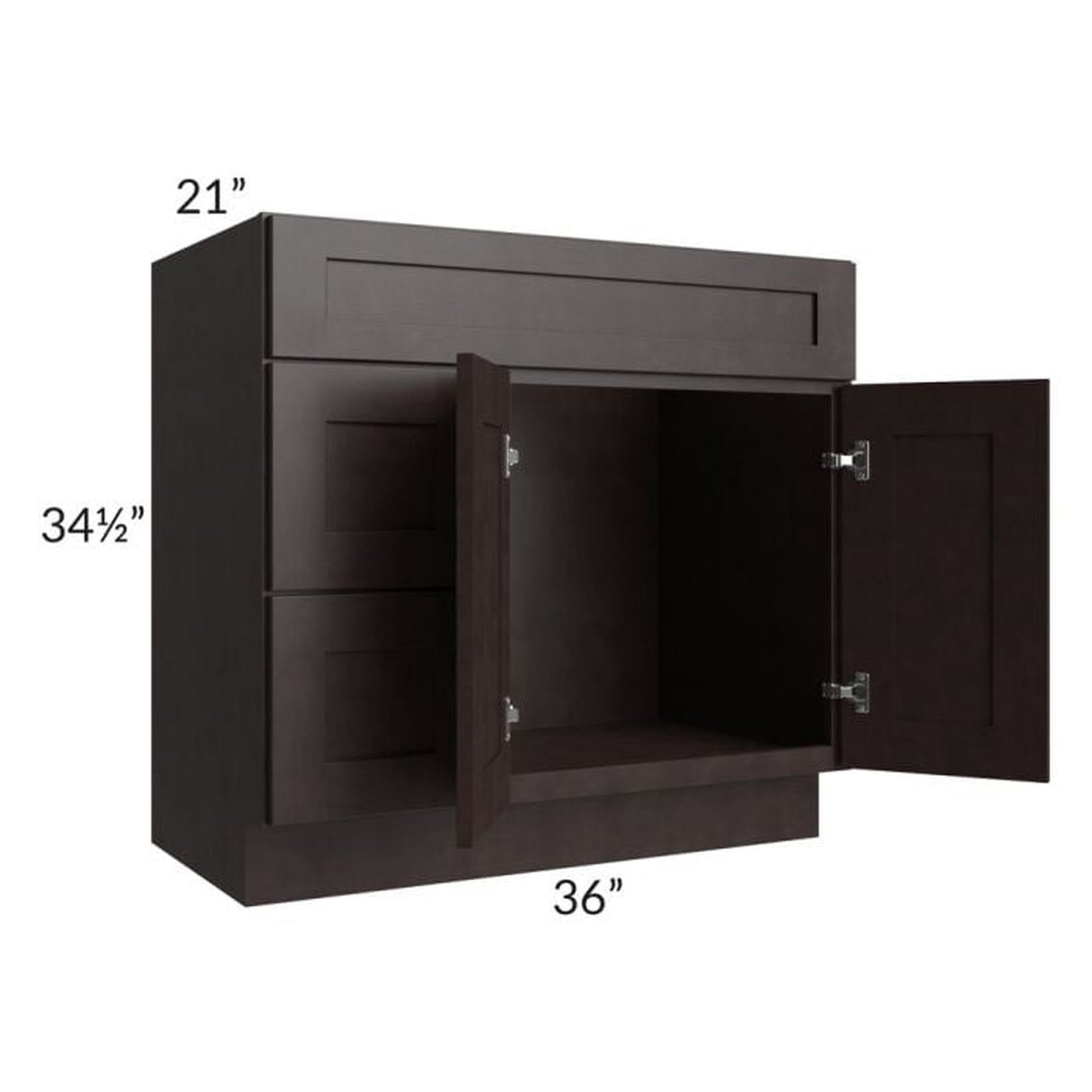 RTA Brazilian Shaker 36" Bathroom Vanity(Drawers on Left)