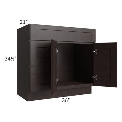 RTA Brazilian Shaker 36" Bathroom Vanity(Drawers on Left)