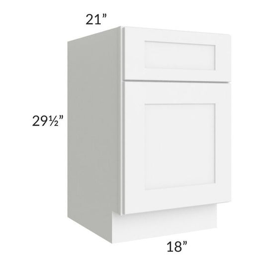 RTA Brilliant White Shaker 18" Drawer File Base Cabinet