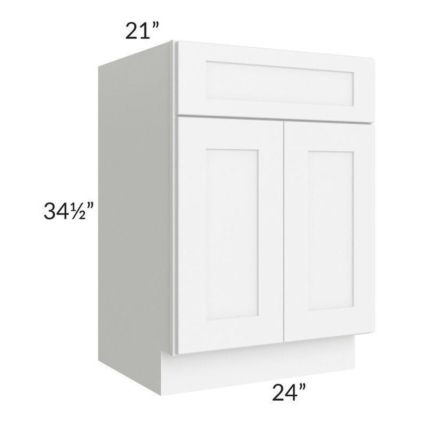 RTA Brilliant White Shaker 24" Vanity Sink Base Cabinet with 2 Decorative END Panels