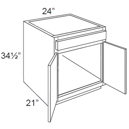 RTA Brilliant White Shaker 24" Vanity Sink Base Cabinet with 2 Decorative END Panels