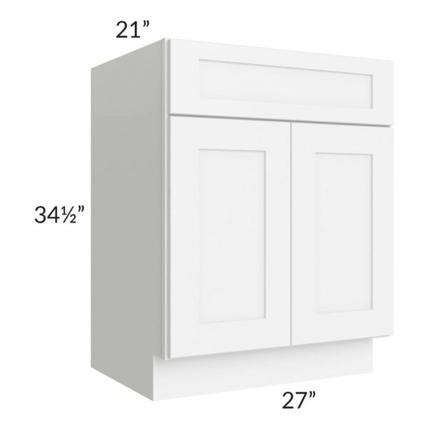 RTA Brilliant White Shaker 27" Vanity Base Cabinet