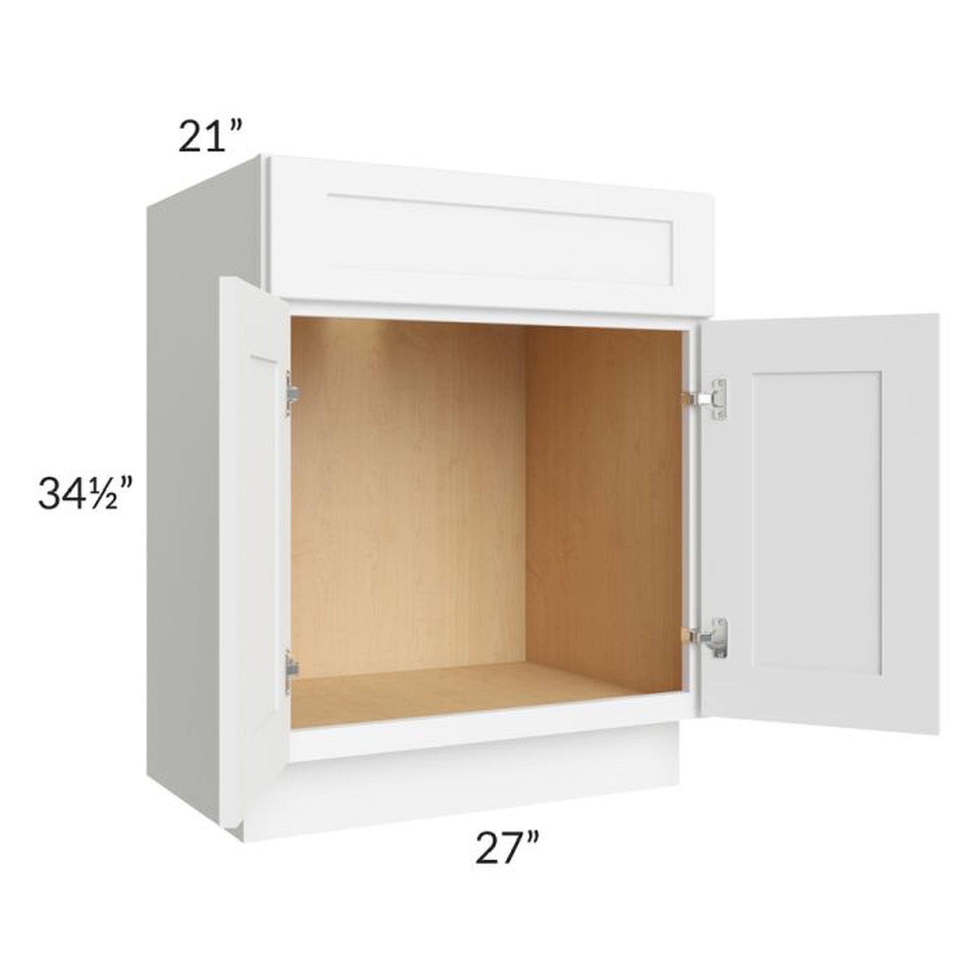 RTA Brilliant White Shaker 27" Vanity Base Cabinet