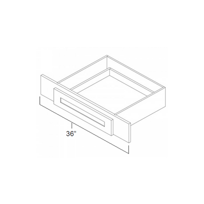 RTA Brilliant White Shaker 36" Vanity Knee Drawer (Can Be Trimmed)