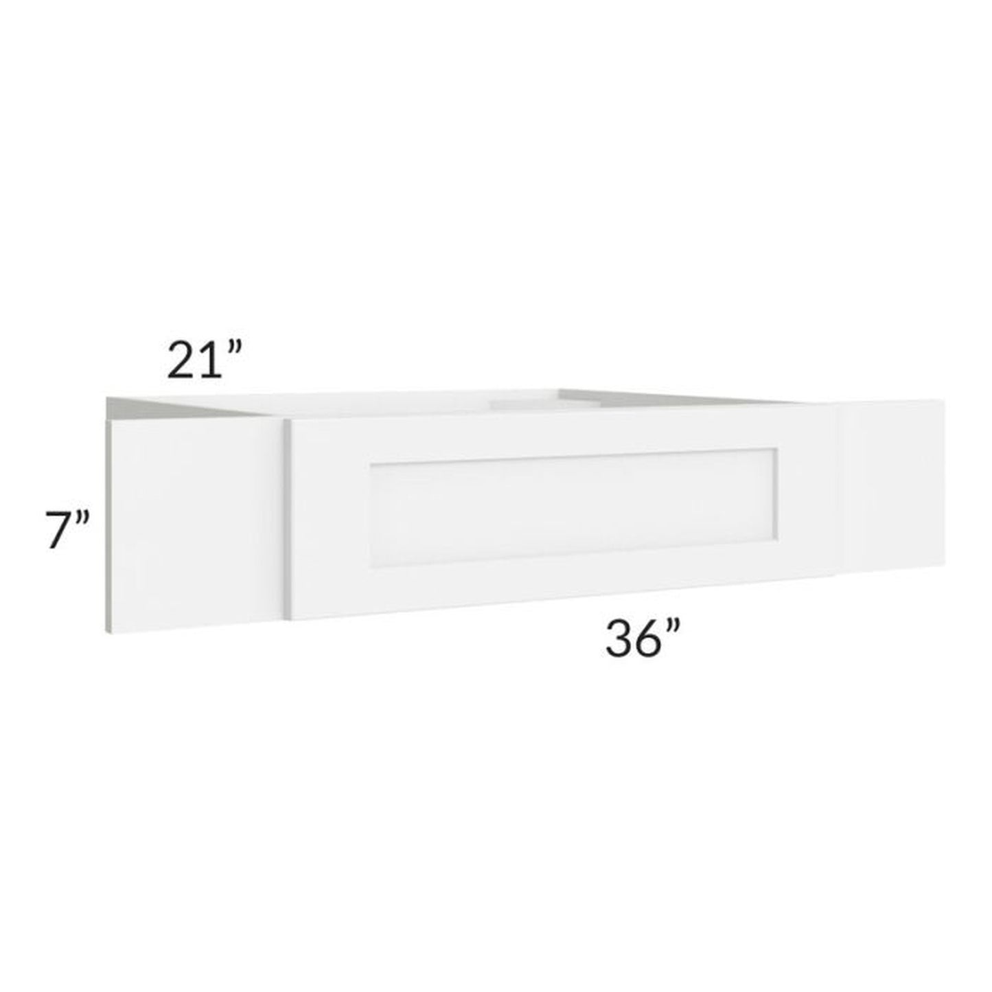 RTA Brilliant White Shaker 36" Vanity Knee Drawer (Can Be Trimmed)