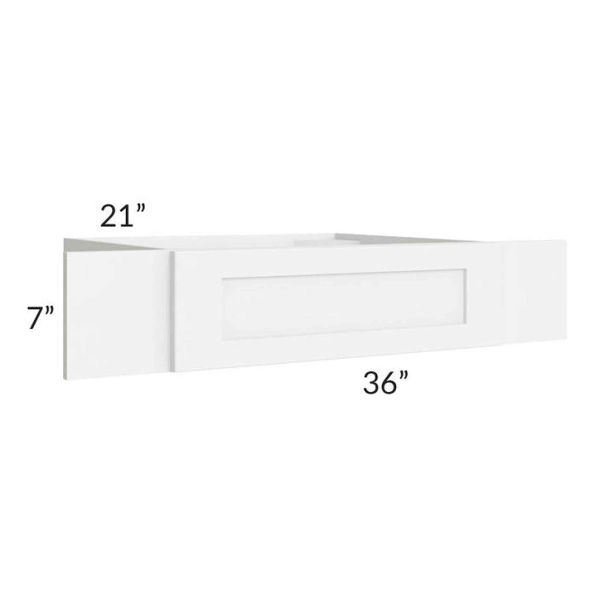 RTA Brilliant White Shaker 36" Vanity Knee Drawer (Can Be Trimmed)