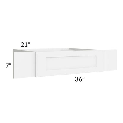 RTA Brilliant White Shaker 36" Vanity Knee Drawer (Can Be Trimmed)