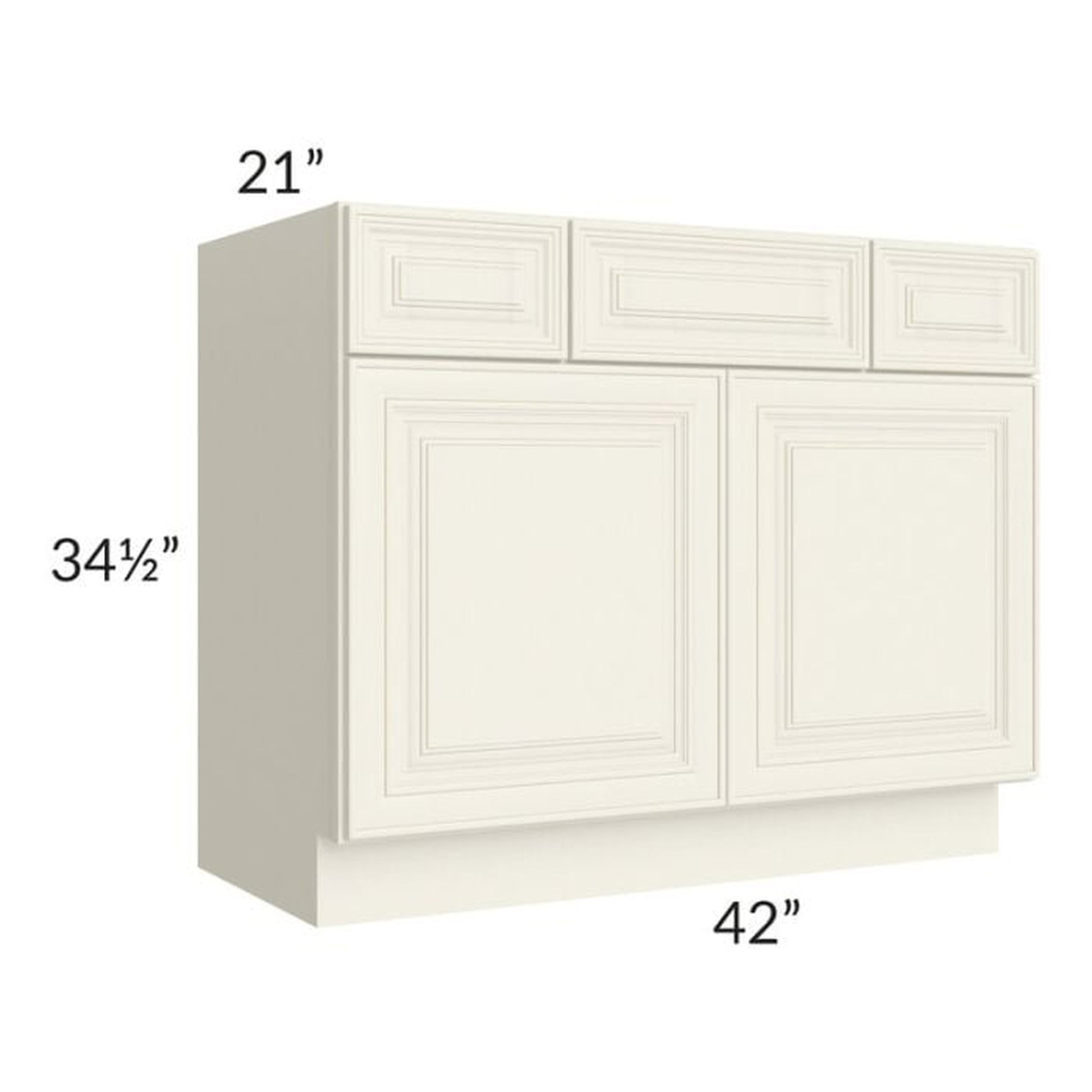 RTA Cambridge Antique White Glaze 42" Vanity Base Cabinet with 2 Decorative End Panels CW-VSD42 + 2 DEP