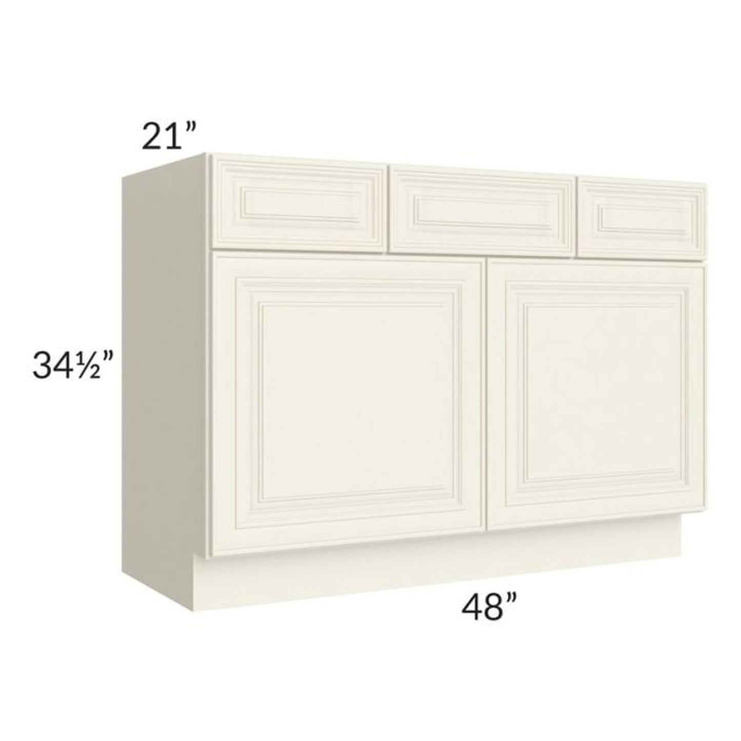 RTA Cambridge Antique White Glaze 48" Vanity Base Cabinet CW-VSD48