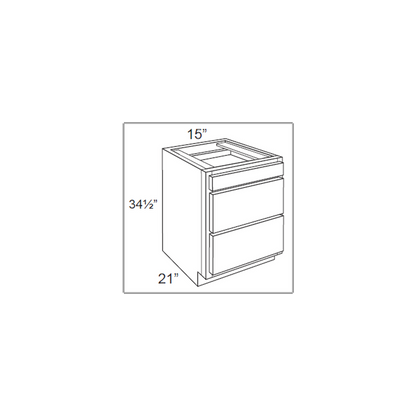 RTA Casselton Ivory 15" Vanity 3-Drawer Base Cabinet with 1 Decorative End Panel