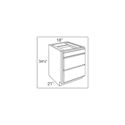 RTA Casselton Ivory 18" Vanity 3-Drawer Base Cabinet with 2 Decorative End Panels