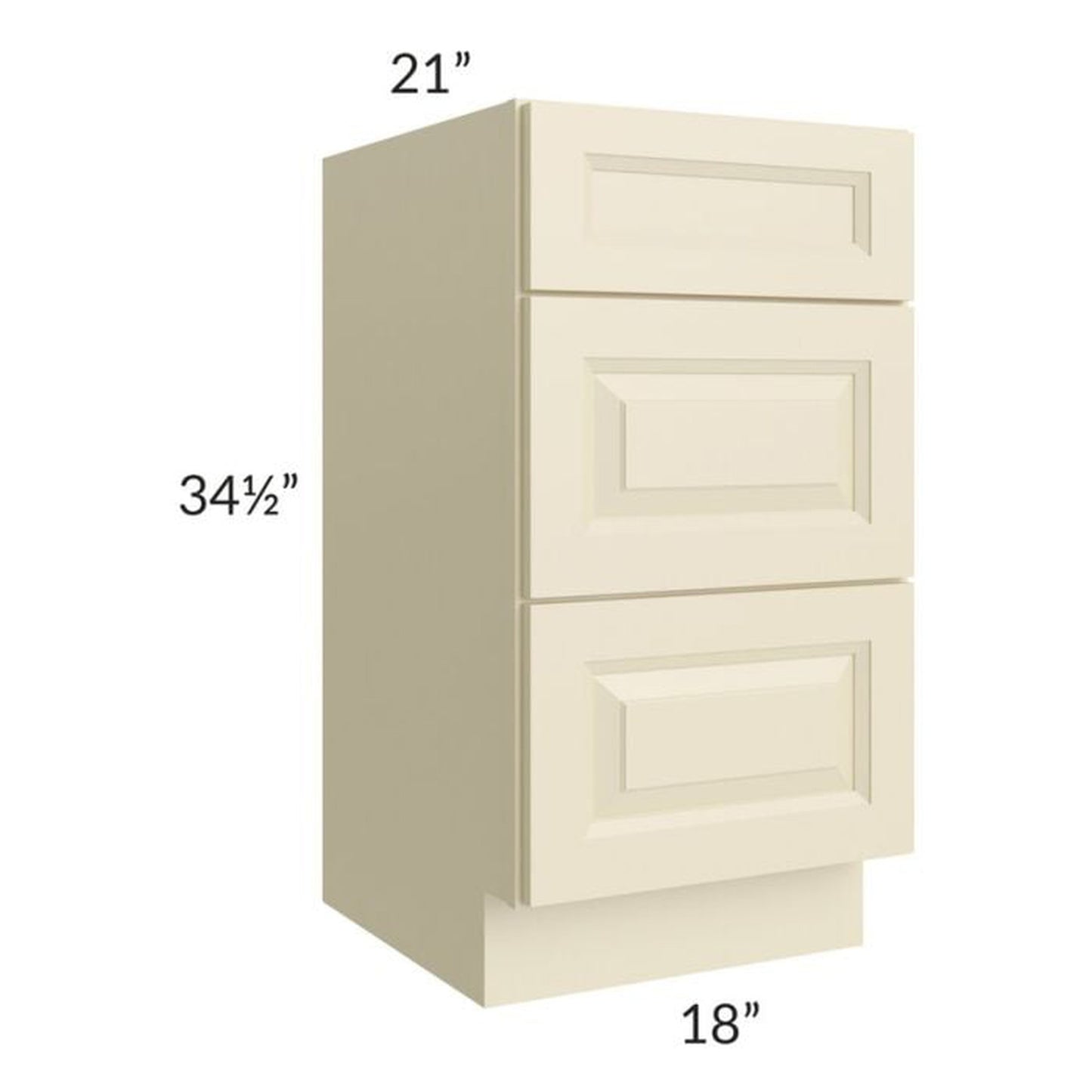 RTA Casselton Ivory 18" Vanity 3-Drawer Base Cabinet