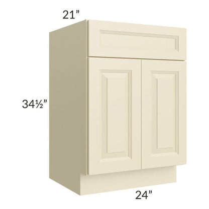 RTA Casselton Ivory 24" Vanity Sink Base Cabinet with 2 Decorative End Panels