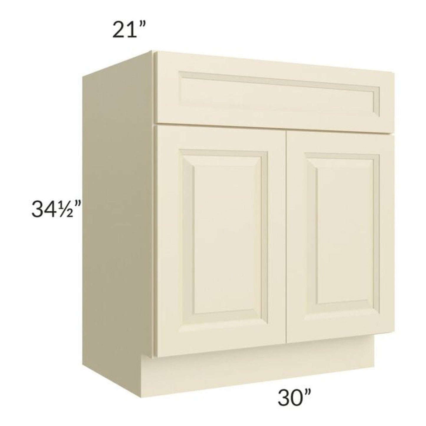 RTA Casselton Ivory 30" Vanity Sink Base Cabinet with 2 Decorative End Panels