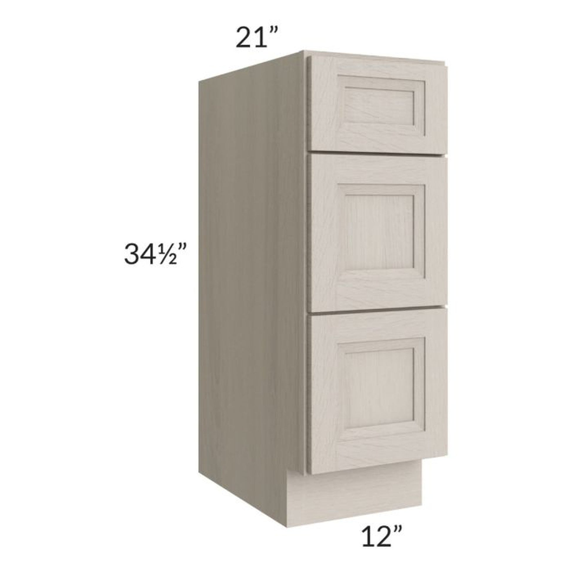 RTA Catalina Mist 12" 3-Drawer Vanity Base Cabinet