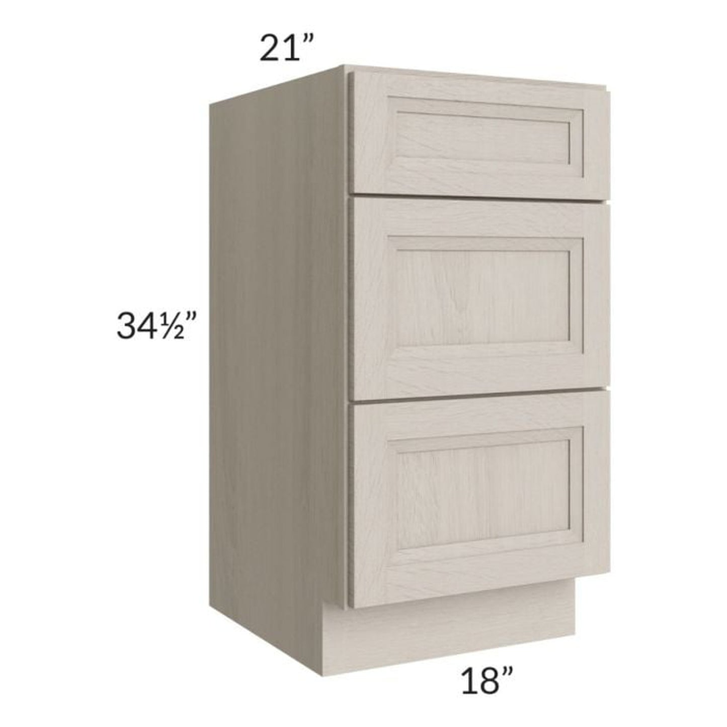 RTA Catalina Mist 18" 3-Drawer Vanity Base Cabinet with 2 Decorative End Panels